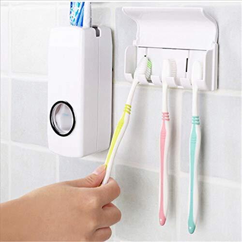 Automatic Toothpaste Dispenser with Wall-Mounted Toothbrush Holder | Touch-Free Bathroom Organizer