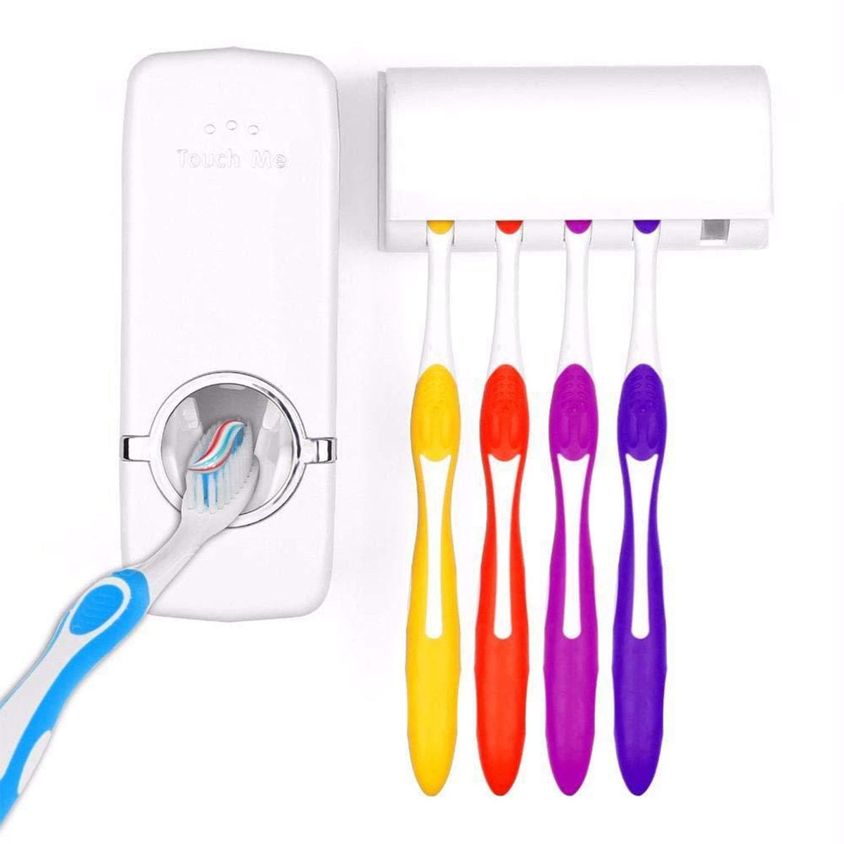Automatic Toothpaste Dispenser with Wall-Mounted Toothbrush Holder | Touch-Free Bathroom Organizer
